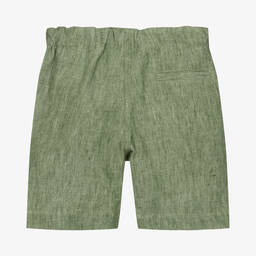 Il Gufo-Boys Green Linen Shorts | Childrensalon Outlet