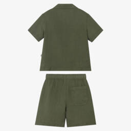 Il Gufo-Boys Green Linen Summer Ensemble | Childrensalon Outlet