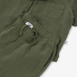 Il Gufo-Boys Green Linen Summer Ensemble | Childrensalon Outlet