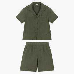 Il Gufo-Boys Green Linen Summer Ensemble | Childrensalon Outlet