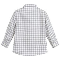 Il Gufo-Boys Grey Check Cotton Shirt | Childrensalon Outlet