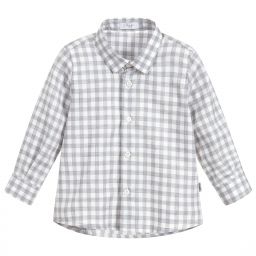 Il Gufo-Boys Grey Check Cotton Shirt | Childrensalon Outlet