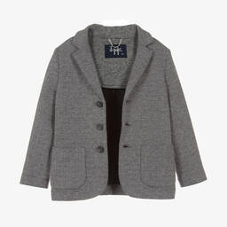 Il Gufo-Серый хлопковый блейзер в елочку | Childrensalon Outlet