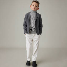 Il Gufo-Серый хлопковый блейзер в елочку | Childrensalon Outlet