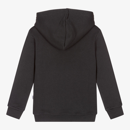 Il Gufo-توب هودي قطن لون رمادي داكن للأولاد | Childrensalon Outlet