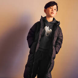 Il Gufo-توب هودي قطن لون رمادي داكن للأولاد | Childrensalon Outlet