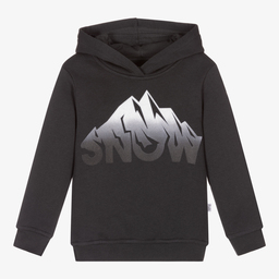 Il Gufo-توب هودي قطن لون رمادي داكن للأولاد | Childrensalon Outlet