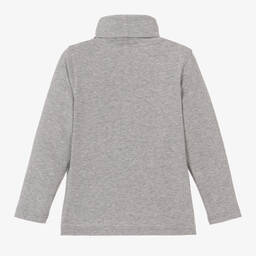 Il Gufo-توب بياقة عالية قطن جيرسي لون رمادي للأولاد | Childrensalon Outlet