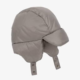 إيل غوفو-قبعة مبطنة بريش لون رمادي للأولاد | Childrensalon Outlet