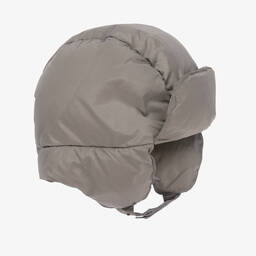 إيل غوفو-قبعة مبطنة بريش لون رمادي للأولاد | Childrensalon Outlet