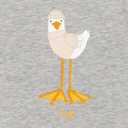 Il Gufo-Серый хлопковый топ с чайкой | Childrensalon Outlet