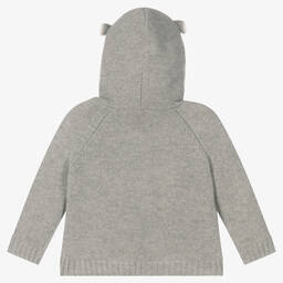Il Gufo-توب هودي أطفال ولادي صوف محبوك لون رمادي | Childrensalon Outlet