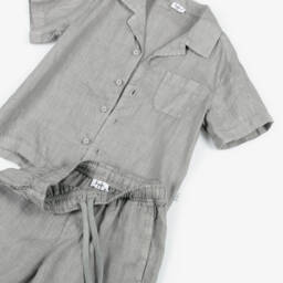 Il Gufo-Boys Grey Linen Ensemble | Childrensalon Outlet