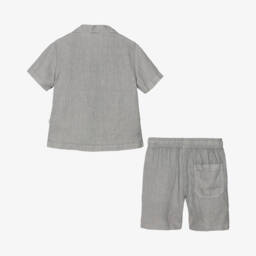 Il Gufo-Boys Grey Linen Ensemble | Childrensalon Outlet