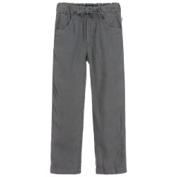 Boys grey linen top pants