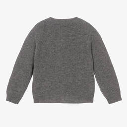 إيل غوفو-كارديغان أطفال ولادي صوف مارينو لون رمادي | Childrensalon Outlet