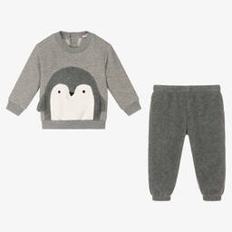 Il Gufo-Серый спортивный костюм с пингвином | Childrensalon Outlet
