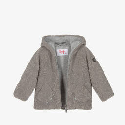 Il Gufo-Boys Grey Teddy Fleece Jacket | Childrensalon Outlet