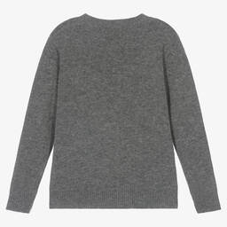 Il Gufo-Серый шерстяной свитер с пингвином | Childrensalon Outlet