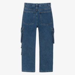 Il Gufo-Boys Indigo Cotton Cargo Trousers | Childrensalon Outlet