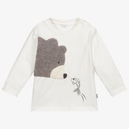 Il Gufo-Boys Ivory Cotton Bear Top | Childrensalon Outlet
