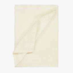 Il Gufo-Boys Ivory & Pink Knit Bear Blanket | Childrensalon Outlet