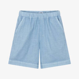 Il Gufo-Boys Light Blue Linen Blend Shorts | Childrensalon Outlet