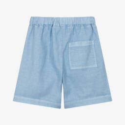 Il Gufo-Boys Light Blue Linen Blend Shorts | Childrensalon Outlet