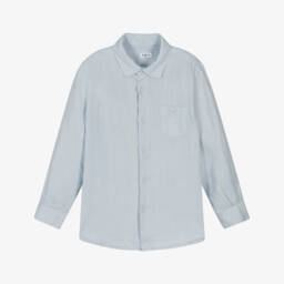 Il Gufo-Льняная рубашка светло-голубого цвета для мальчиков | Childrensalon Outlet