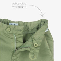 Il Gufo-Boys Lightweight Green Twill Shorts | Childrensalon Outlet