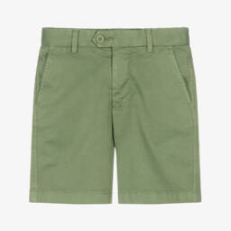 Il Gufo-Boys Lightweight Green Twill Shorts | Childrensalon Outlet