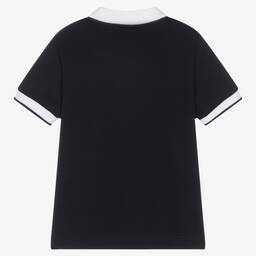 Il Gufo-Boys Navy Blue Cotton Piqué Polo Shirt | Childrensalon Outlet