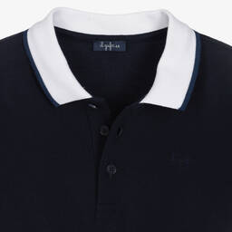 Il Gufo-Boys Navy Blue Cotton Piqué Polo Shirt | Childrensalon Outlet