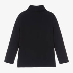 Il Gufo-توب بياقة عالية قطن جيرسي لون كحلي للأولاد | Childrensalon Outlet