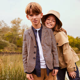 Il Gufo-Boys Navy Blue Cotton Shirt | Childrensalon Outlet