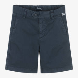 Il Gufo-Boys Navy Blue Cotton Shorts | Childrensalon Outlet