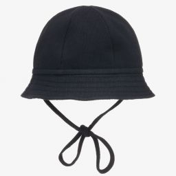 Il Gufo-Boys Navy Blue Cotton Sun Hat | Childrensalon Outlet