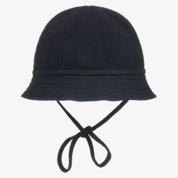 Il Gufo-Boys Navy Blue Cotton Sun Hat | Childrensalon Outlet