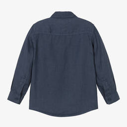 إيل غوفو-قميص كتان لون كحلي للأولاد | Childrensalon Outlet