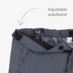 Il Gufo-Boys Navy Blue Striped Shorts | Childrensalon Outlet