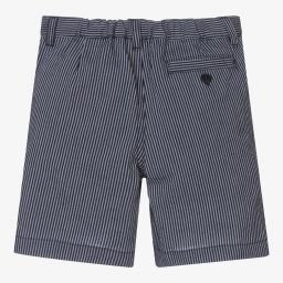 Il Gufo-Boys Navy Blue Striped Shorts | Childrensalon Outlet