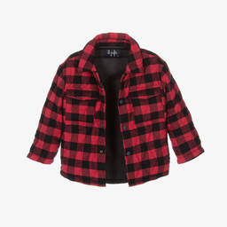 Il Gufo-Boys Red & Black Checked Cotton Jacket | Childrensalon Outlet