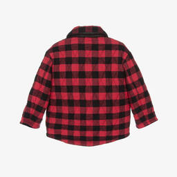 Il Gufo-Boys Red & Black Checked Cotton Jacket | Childrensalon Outlet