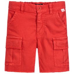 Boys red cargo shorts clearance