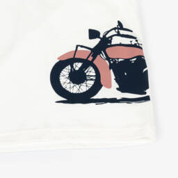 Il Gufo-Мягкая кремовая футболка с мотоциклом для мальчиков | Childrensalon Outlet