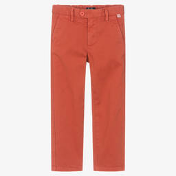 Il Gufo-Boys Terracotta Red Cotton Trousers | Childrensalon Outlet