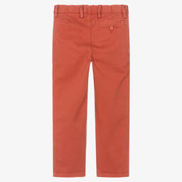 Il Gufo-Boys Terracotta Red Cotton Trousers | Childrensalon Outlet