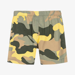 Il Gufo-Boys Yellow & Brown Camouflage Shorts | Childrensalon Outlet