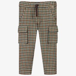 Il Gufo-Brown Check Cargo Trousers | Childrensalon Outlet