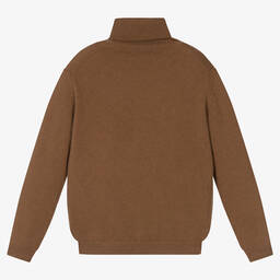 Il Gufo-Brown Wool Roll Neck Sweater | Childrensalon Outlet